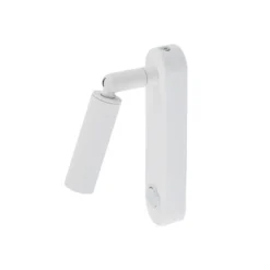 Aplique de pared Enzo Long, blanco, metal, 22 cm, regulable, G9