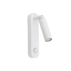 Aplique de pared Enzo Long, blanco, metal, 22 cm, regulable, G9