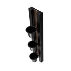 Aplique de pared Estantería, acero negro/madera, 90 cm de altura