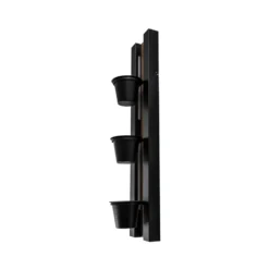 Aplique de pared Estantería, acero negro/madera, 90 cm de altura