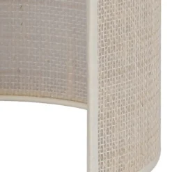 Aplique de pared Euluna de yute, blanco/crudo, semicircular, altura 24 cm