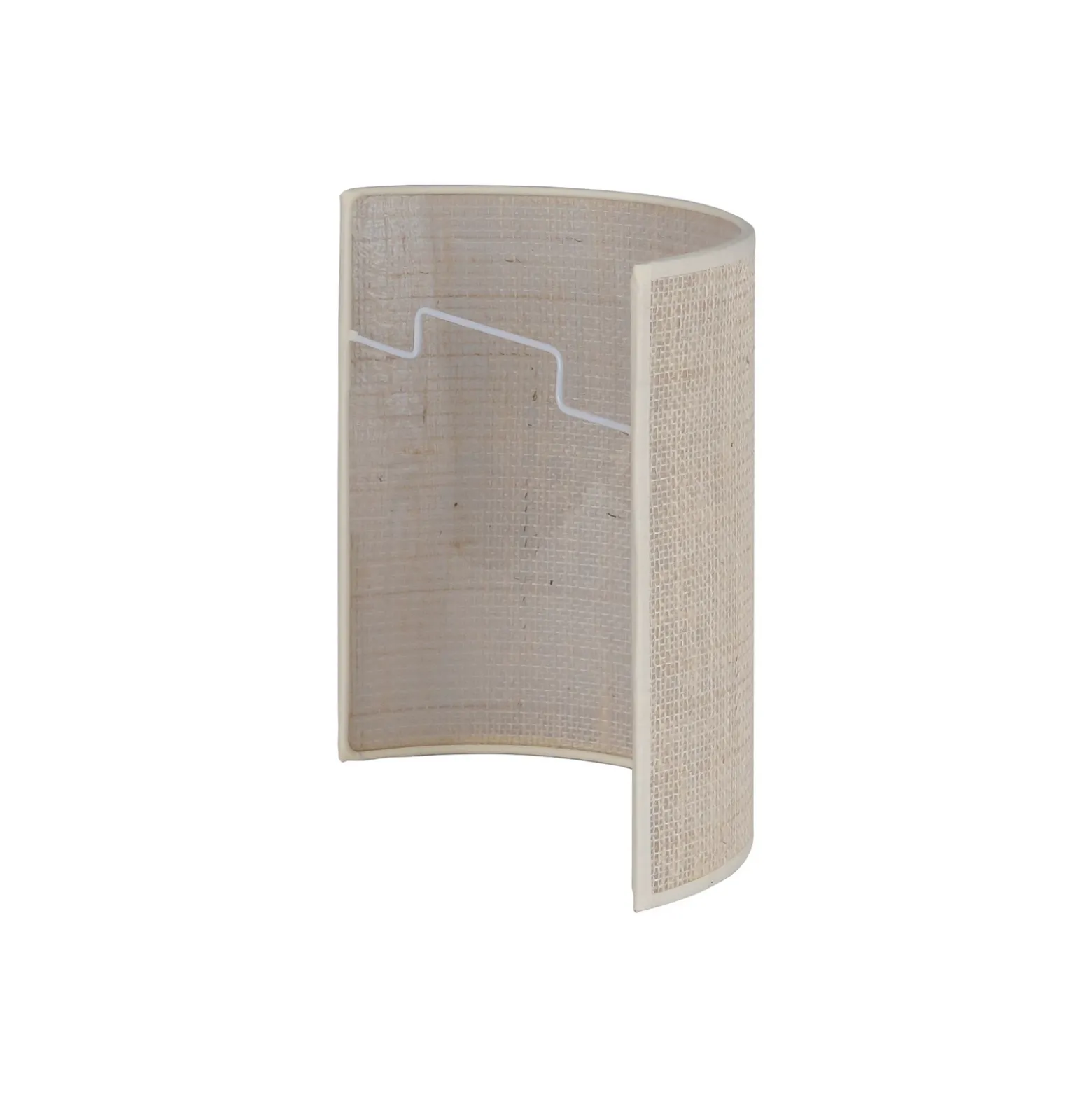 Aplique de pared Euluna de yute, blanco/crudo, semicircular, altura 24 cm