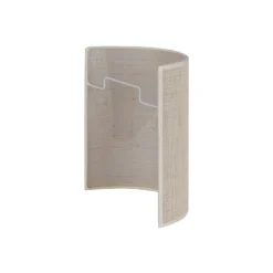 Aplique de pared Euluna de yute, blanco/crudo, semicircular, altura 24 cm