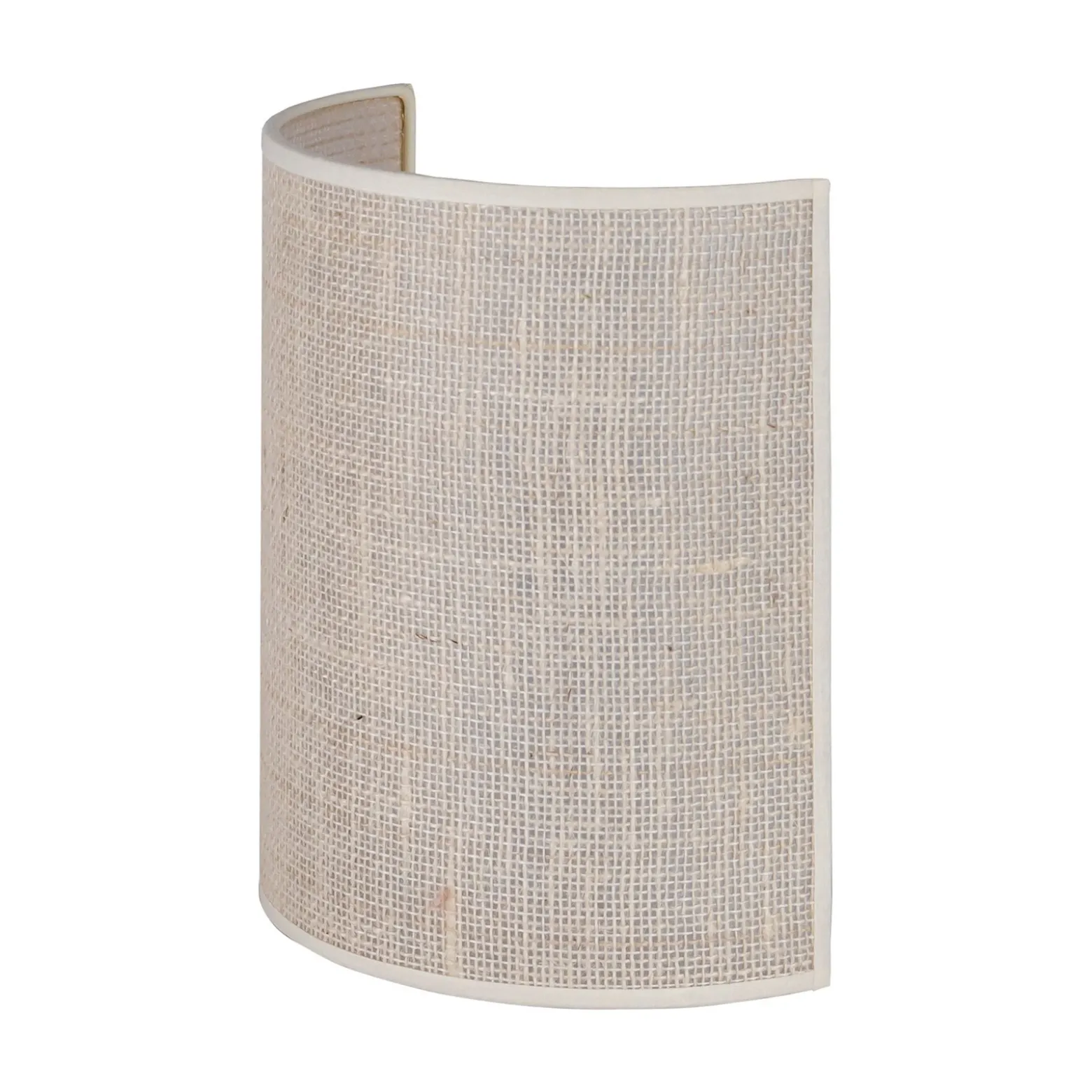Aplique de pared Euluna de yute, blanco/crudo, semicircular, altura 24 cm