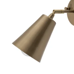 Aplique de pared Evander, dorado, metal, altura 21 cm, E27