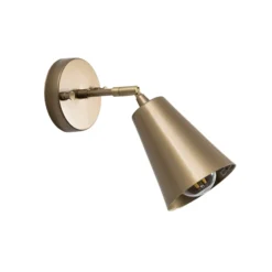 Aplique de pared Evander, dorado, metal, altura 21 cm, E27