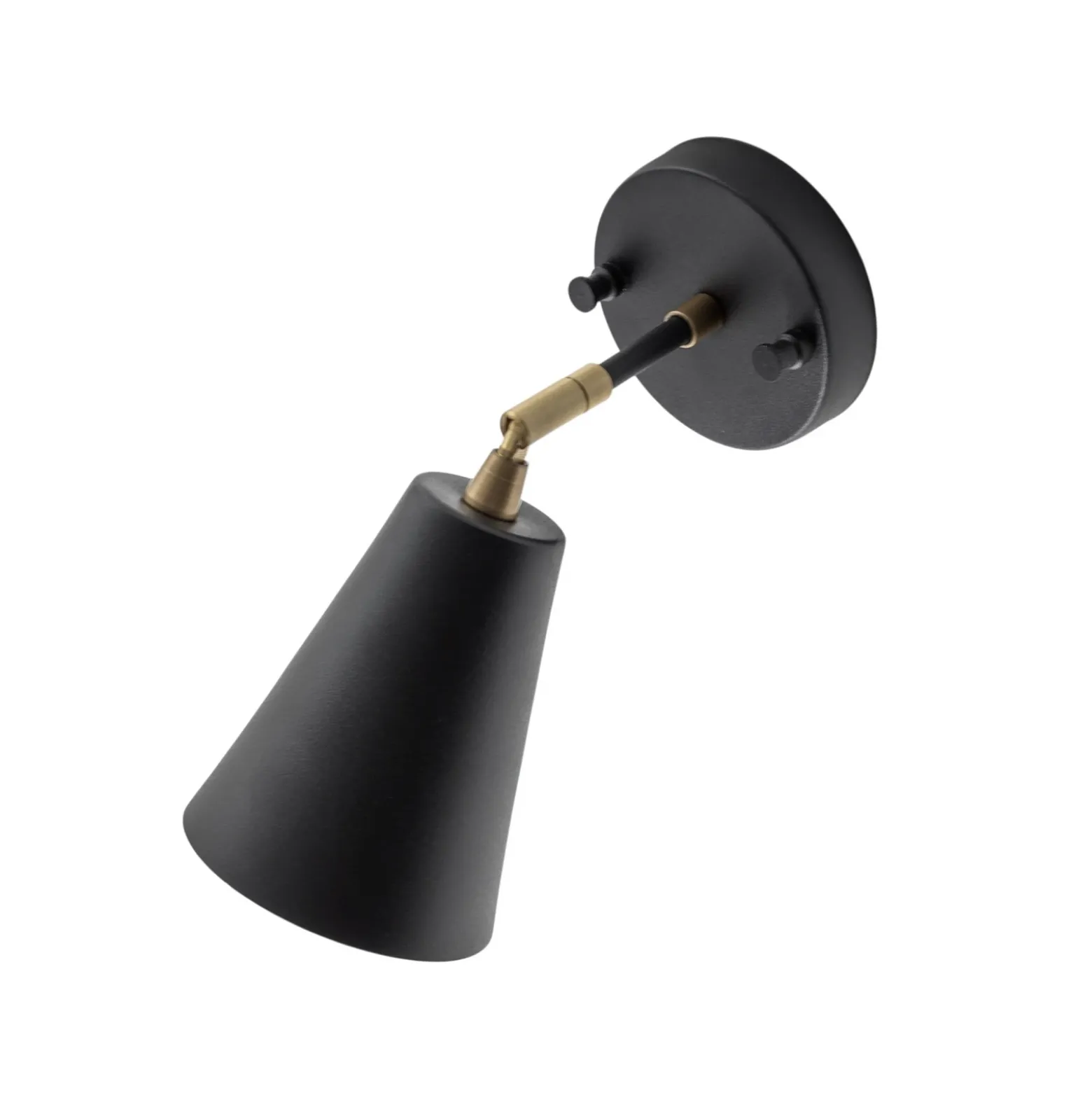 Aplique de pared Evander, negro/dorado, metal, altura 21 cm, E27