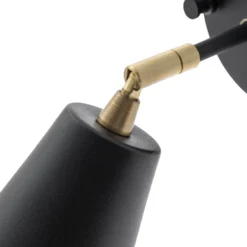 Aplique de pared Evander, negro/dorado, metal, altura 21 cm, E27