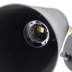 Aplique de pared Evander, negro/dorado, metal, altura 21 cm, E27