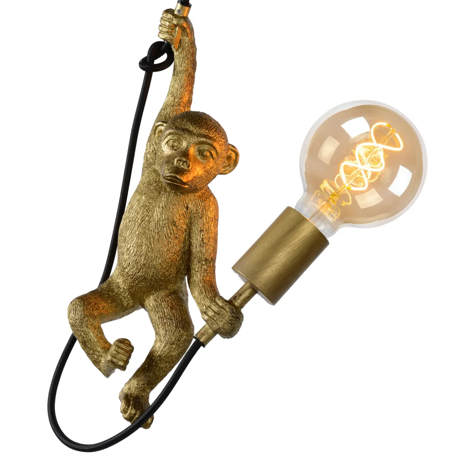 Aplique de pared Extravaganza Chimp, dorado mate/negro