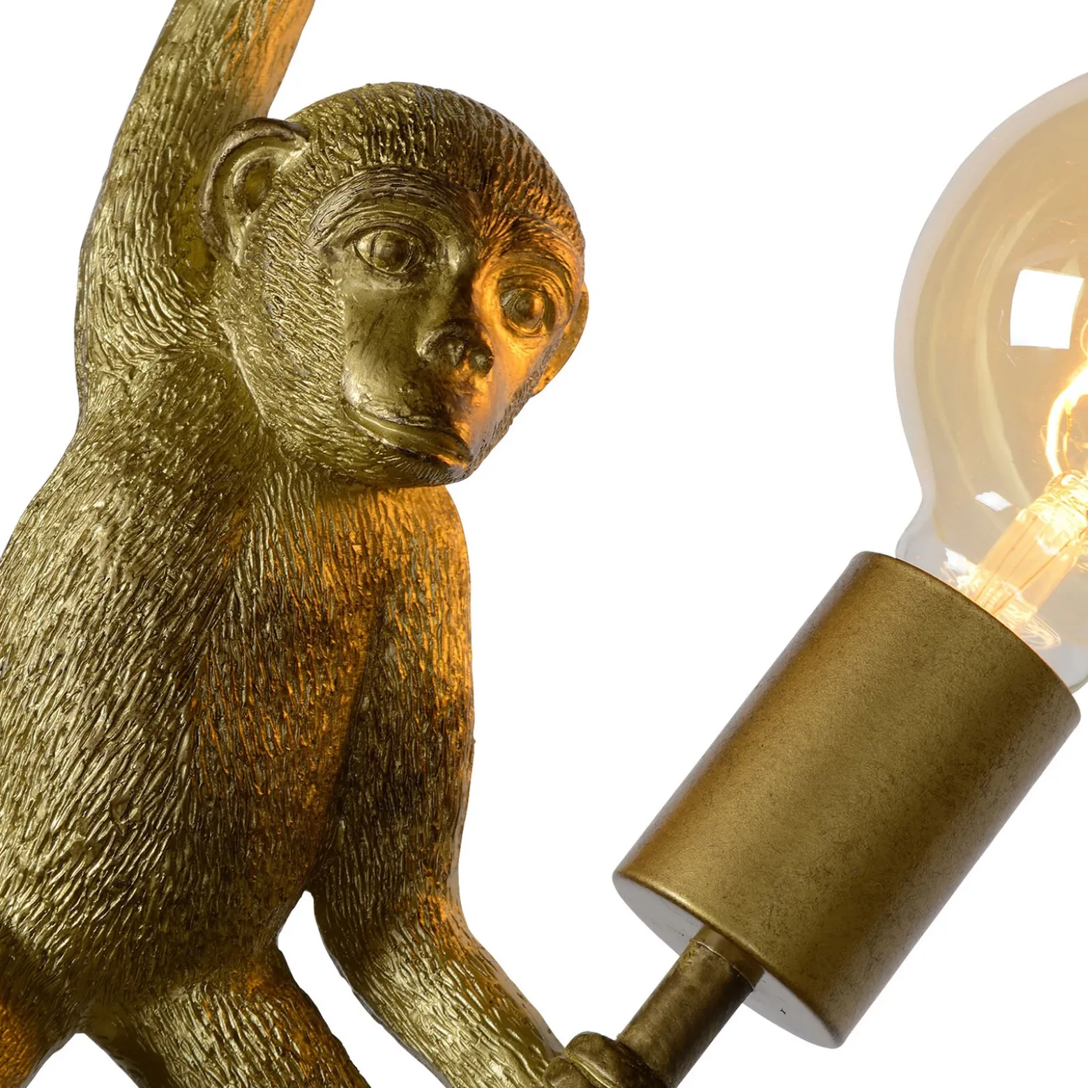 Aplique de pared Extravaganza Chimp, dorado mate/negro