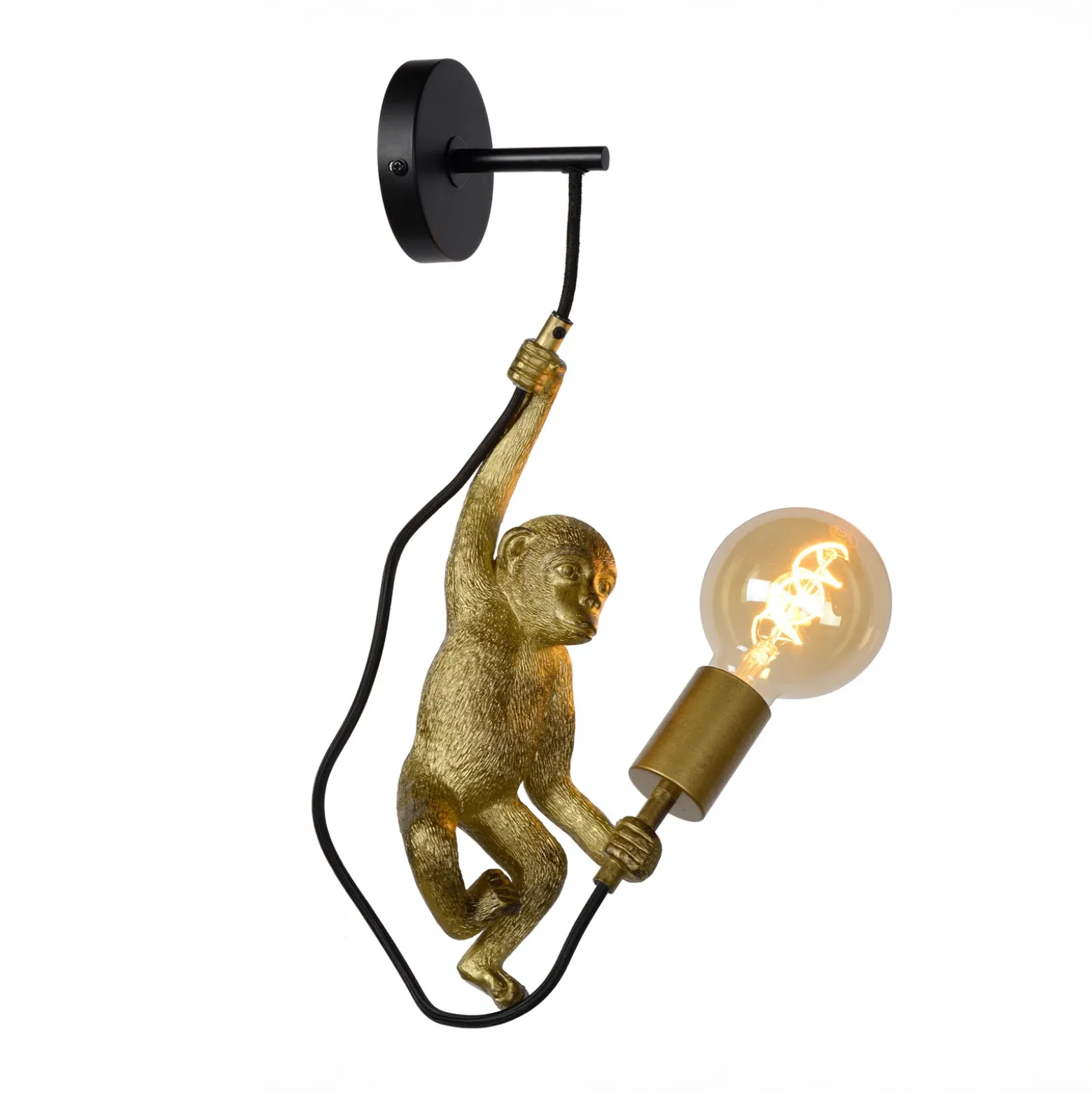 Aplique de pared Extravaganza Chimp, dorado mate/negro