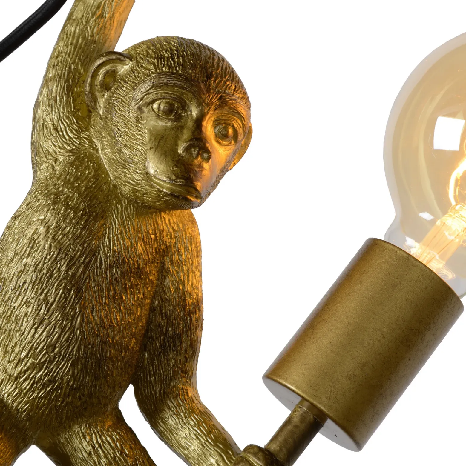 Aplique de pared Extravaganza Chimp, dorado mate/negro