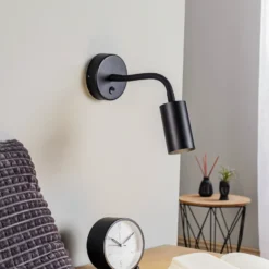 Aplique de pared Eye Flex S, negro