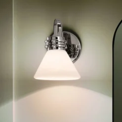 Aplique de pared Farum 1, color cromo, acero, cristal, G9
