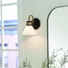 Aplique de pared Farum 1, negro/bronce, acero, cristal, G9