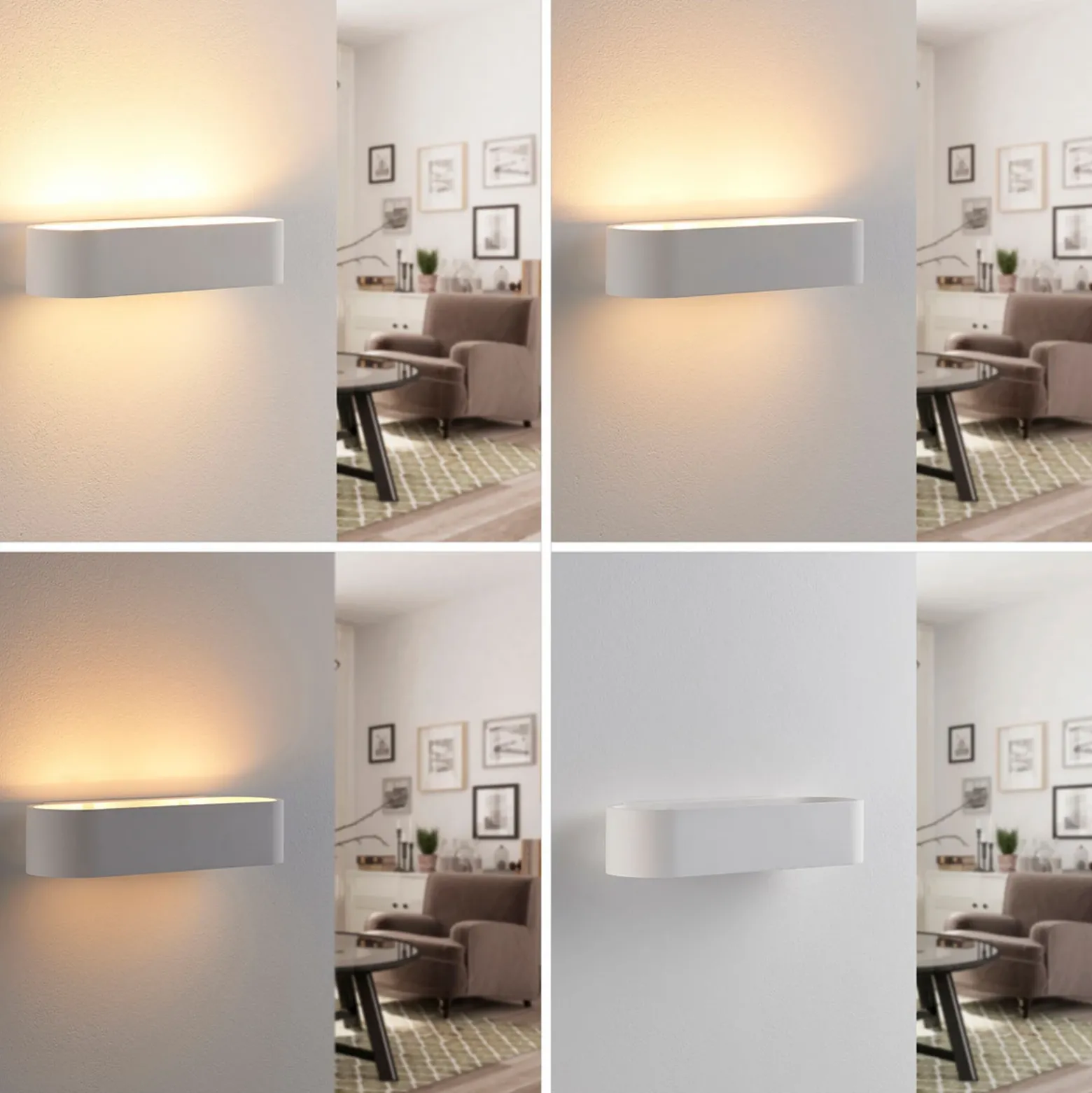 Aplique de pared Fioni de Lindby, blanco, yeso, G9, 6,5 cm, se puede pintar