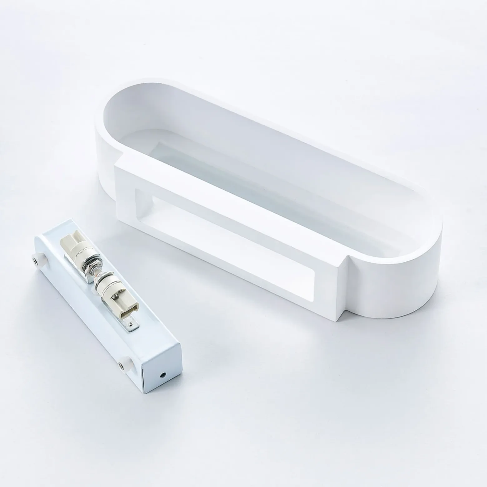 Aplique de pared Fioni de Lindby, blanco, yeso, G9, 6,5 cm, se puede pintar