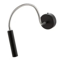 Aplique de pared Flexa con brazo flexible, negro