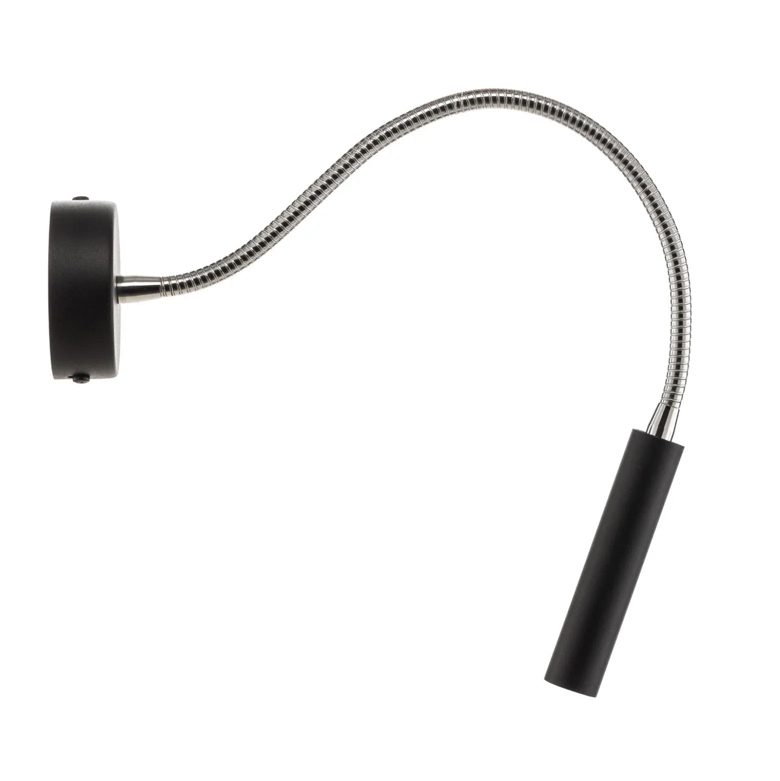 Aplique de pared Flexa con brazo flexible, negro
