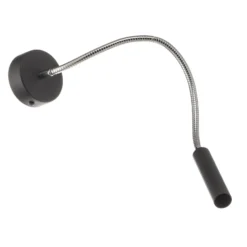 Aplique de pared Flexa con brazo flexible, negro