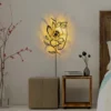 Aplique de pared Flower Faced, negro, metal, 54 x 34 cm, enchufe