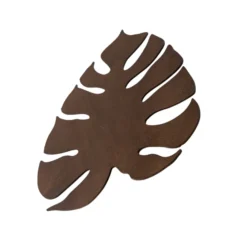 Aplique de pared Folah, nogal, 40 x 35 cm, forma de hoja