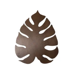 Aplique de pared Folah, nogal, 40 x 35 cm, forma de hoja