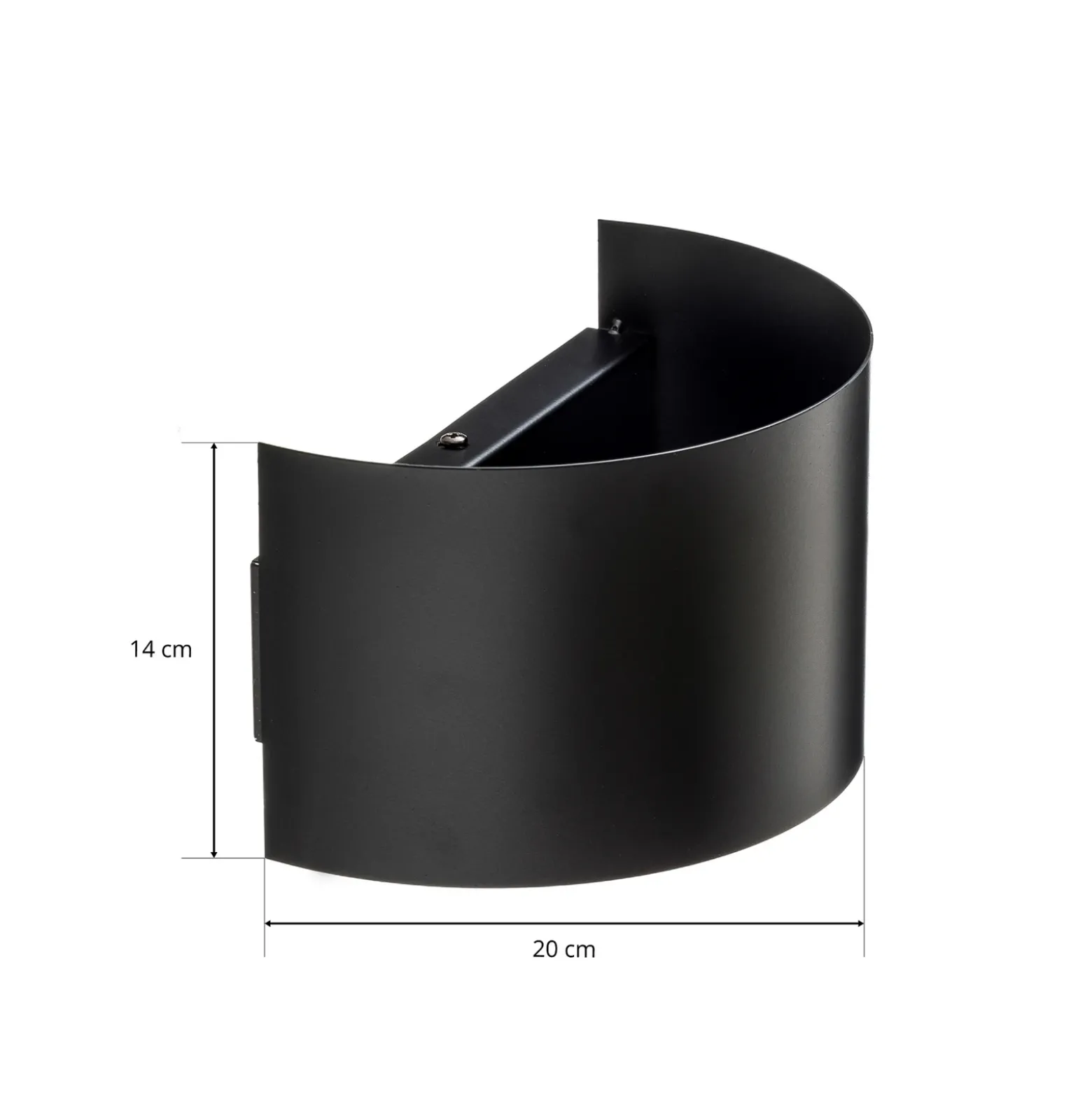 Aplique de pared Fold con pantalla curvada en negro
