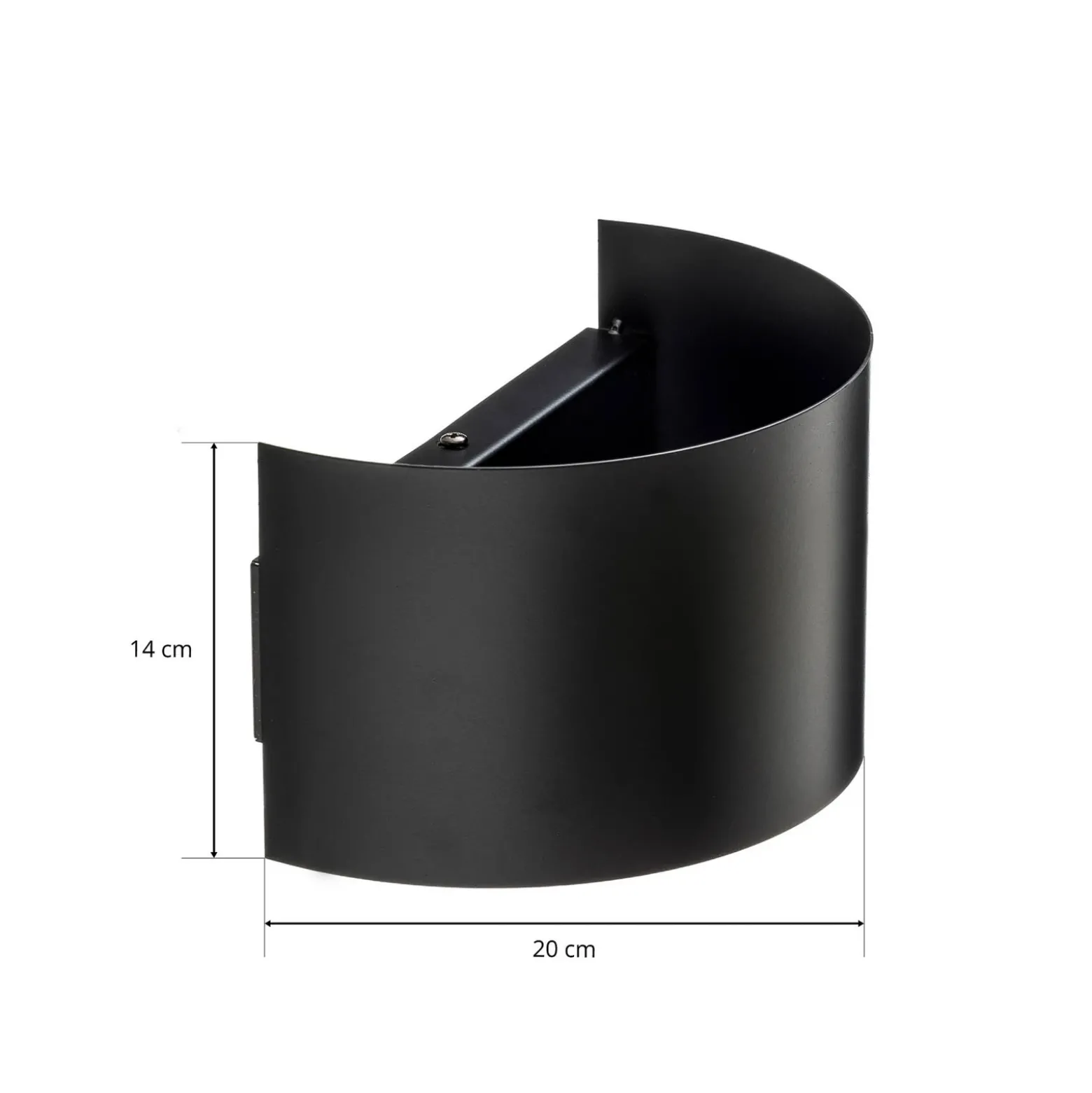 Aplique de pared Fold con pantalla curvada en negro