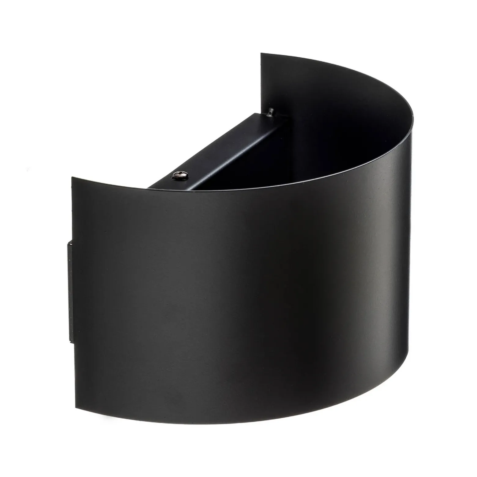 Aplique de pared Fold con pantalla curvada en negro