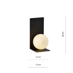 Aplique de pared forma 5, 15 cm x 30 cm, negro/ópalo