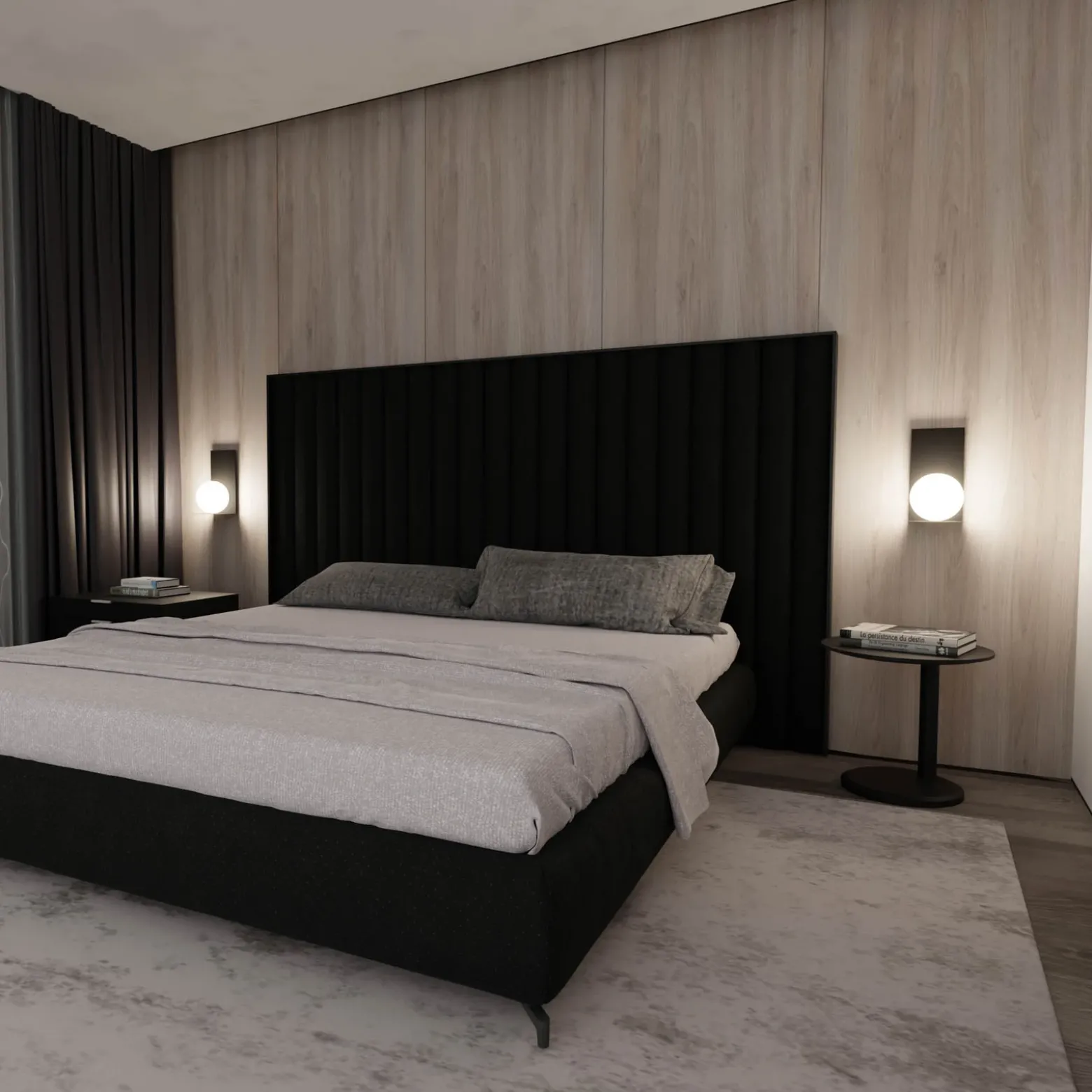 Aplique de pared forma 5, 15 cm x 30 cm, negro/ópalo