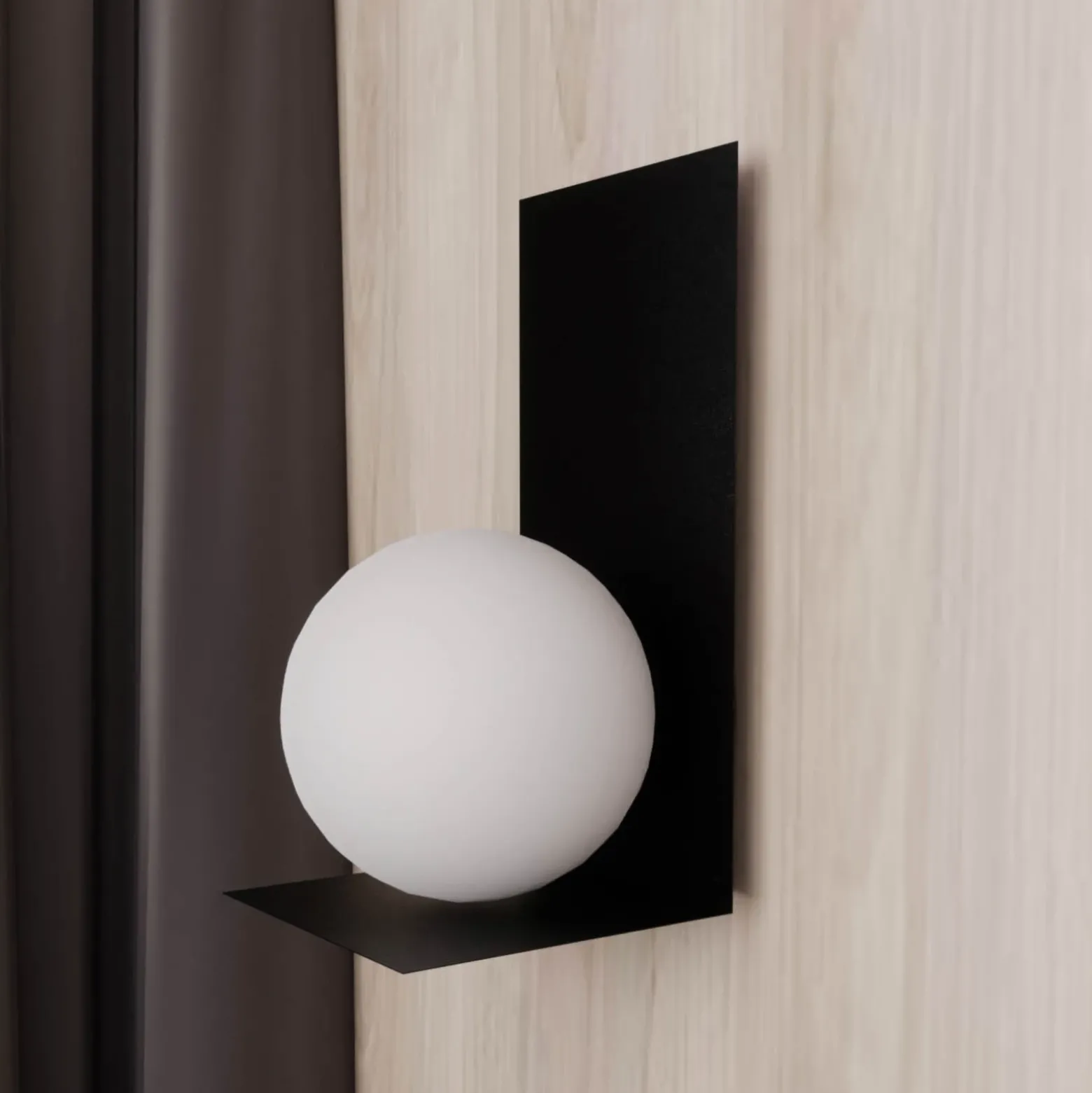 Aplique de pared forma 5, 15 cm x 30 cm, negro/ópalo