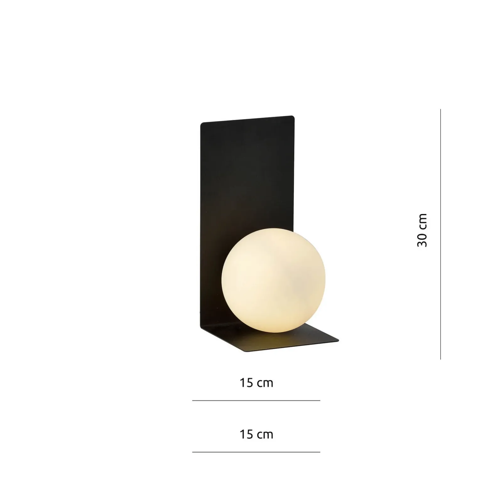 Aplique de pared forma 5, 15 cm x 30 cm, negro/ópalo