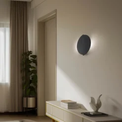 Aplique de pared forma 9, 28 cm x 32 cm, negro