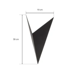 Aplique de pared forma 4, negro, 19 x 30 cm