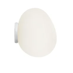 Aplique de pared Foscarini Gregg piccola, blanco, IP44, cristal