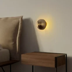 Aplique de pared Fungal 13361, dorado, metal, Ø 16 cm