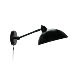 Aplique de pared Futura de Dyberg Larsen, negra, 40 W, cable, metal