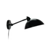 Aplique de pared Futura de Dyberg Larsen, negra, 40 W, cable, metal
