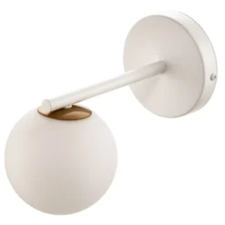 Aplique de pared Gama en blanco con bola de cristal