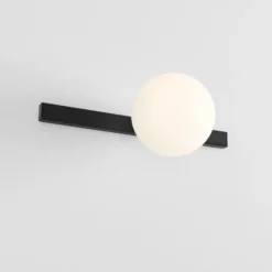 Aplique de pared Garda, negro, metal, cristal, 1 luz