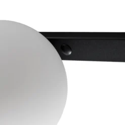 Aplique de pared Garda, negro, metal, cristal, 1 luz