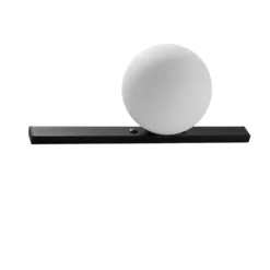 Aplique de pared Garda, negro, metal, cristal, 1 luz