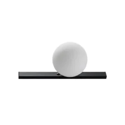 Aplique de pared Garda, negro, metal, cristal, 1 luz