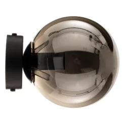 Aplique de pared Glassy, negro, grafito, cristal, E14, Ø 14 cm