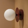 Aplique de pared Globen Lighting ART DECO burdeos/blanco, Ø 16 cm, IP44