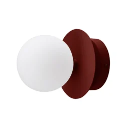 Aplique de pared Globen Lighting ART DECO burdeos/blanco, Ø 16 cm, IP44