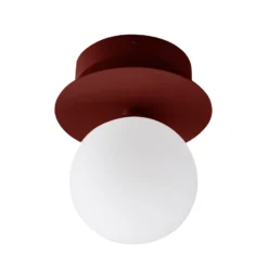 Aplique de pared Globen Lighting ART DECO burdeos/blanco, Ø 16 cm, IP44